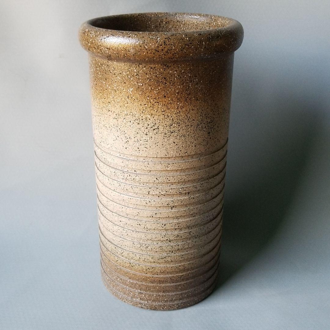 信楽焼傘立て  茶ツートン 高さ４７cm