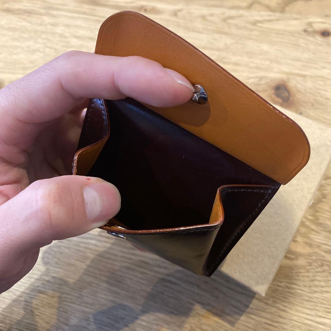 ガンゾ　コードバン 小銭入れ付き　マネークリップ