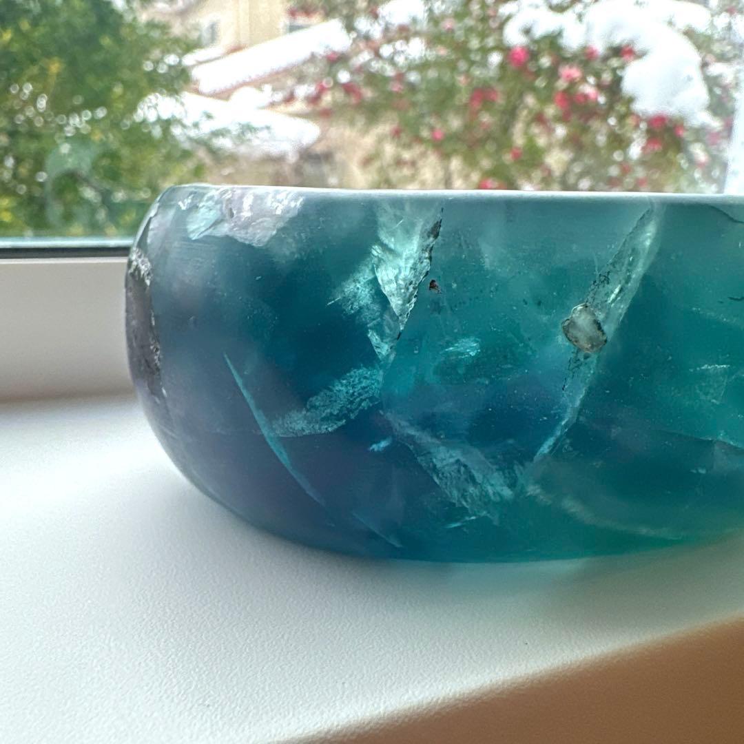 ブルーフローライト　石鹸置き　ソープトレー　フローライト　天然石