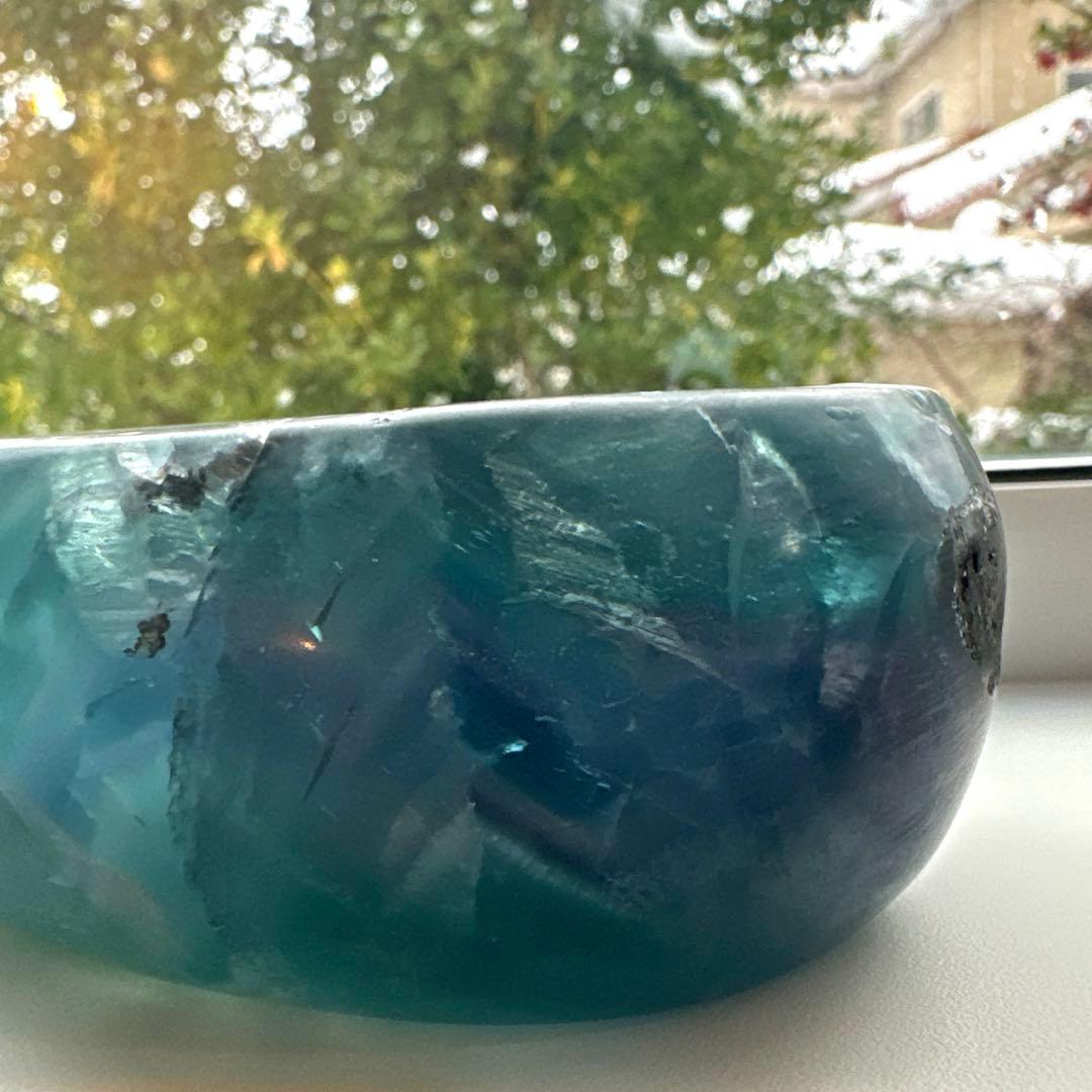 ブルーフローライト　石鹸置き　ソープトレー　フローライト　天然石