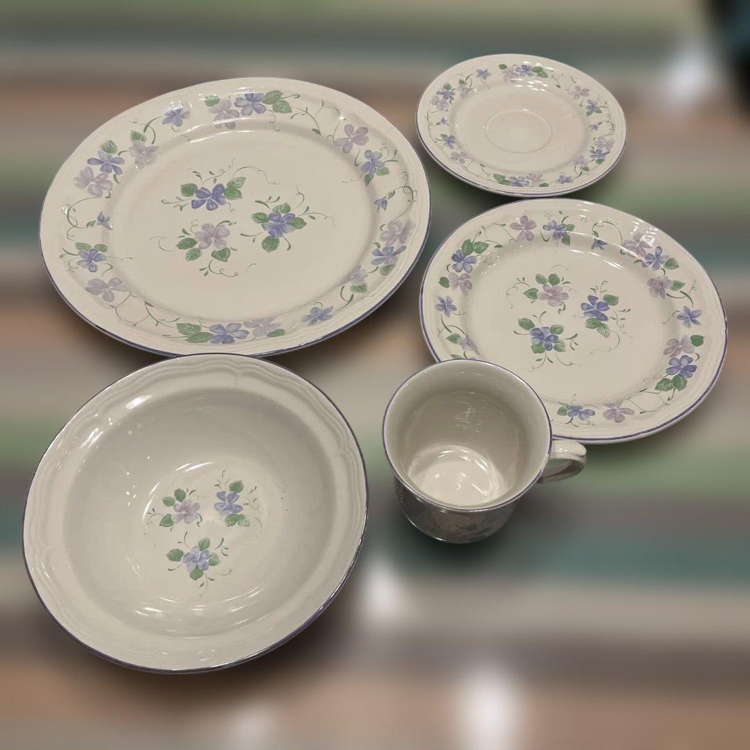 NEWCOR アンティーク ストーンウェア食器　洋食皿セット 8 人分