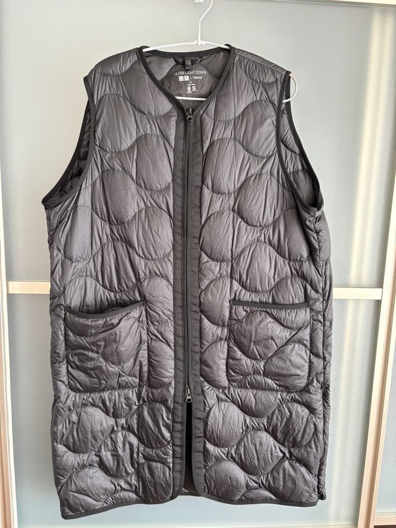 UNIQLO Theory ウルトラライト ダウンロングベスト ブラックMサイズ