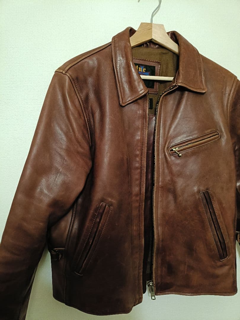 BLUE CROSS ヴィンテージ シングルライダース ブルークロス 本革　38