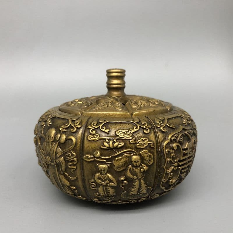 銅 細工 寿星薫香炉 茶道具 香道具 装飾品 工芸品 置物