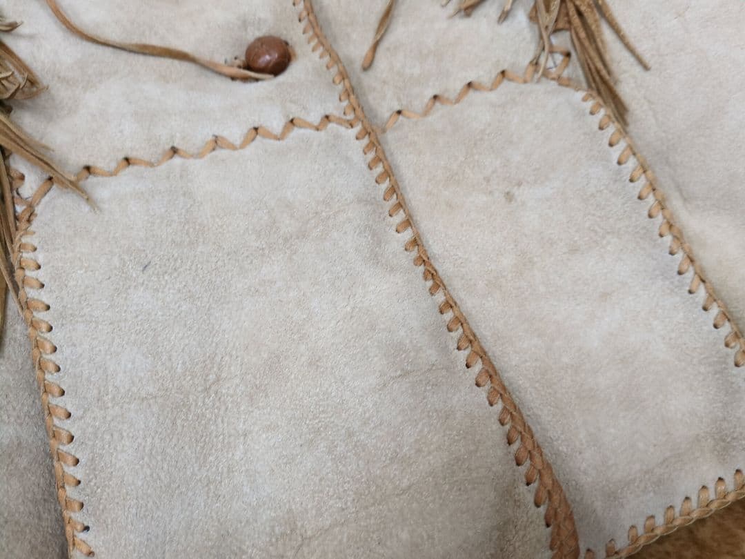 本革 ハンドクラフト クルミボタン ウエスタンレザースエードムートンジャケット