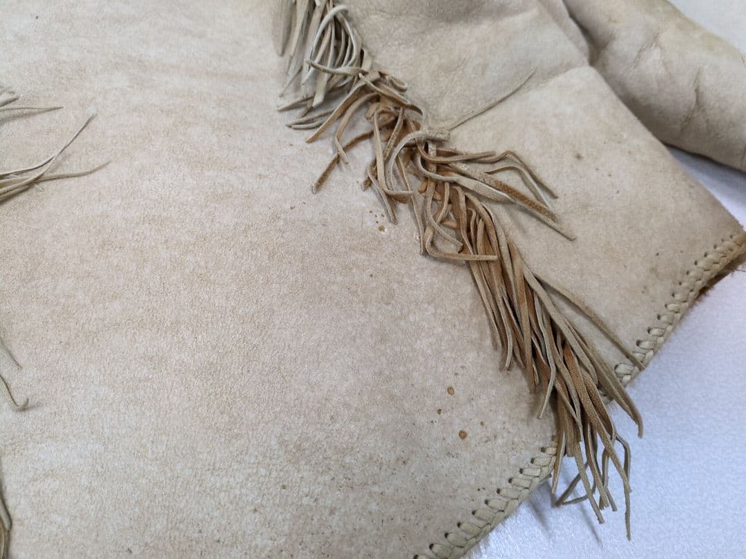 本革 ハンドクラフト クルミボタン ウエスタンレザースエードムートンジャケット