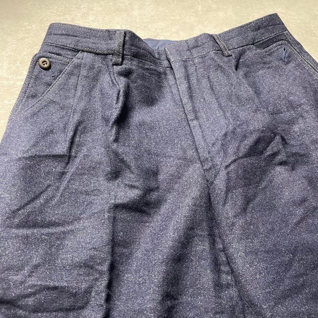 マミーショップvintageシルクウールスイングトップブルー青セットアップ