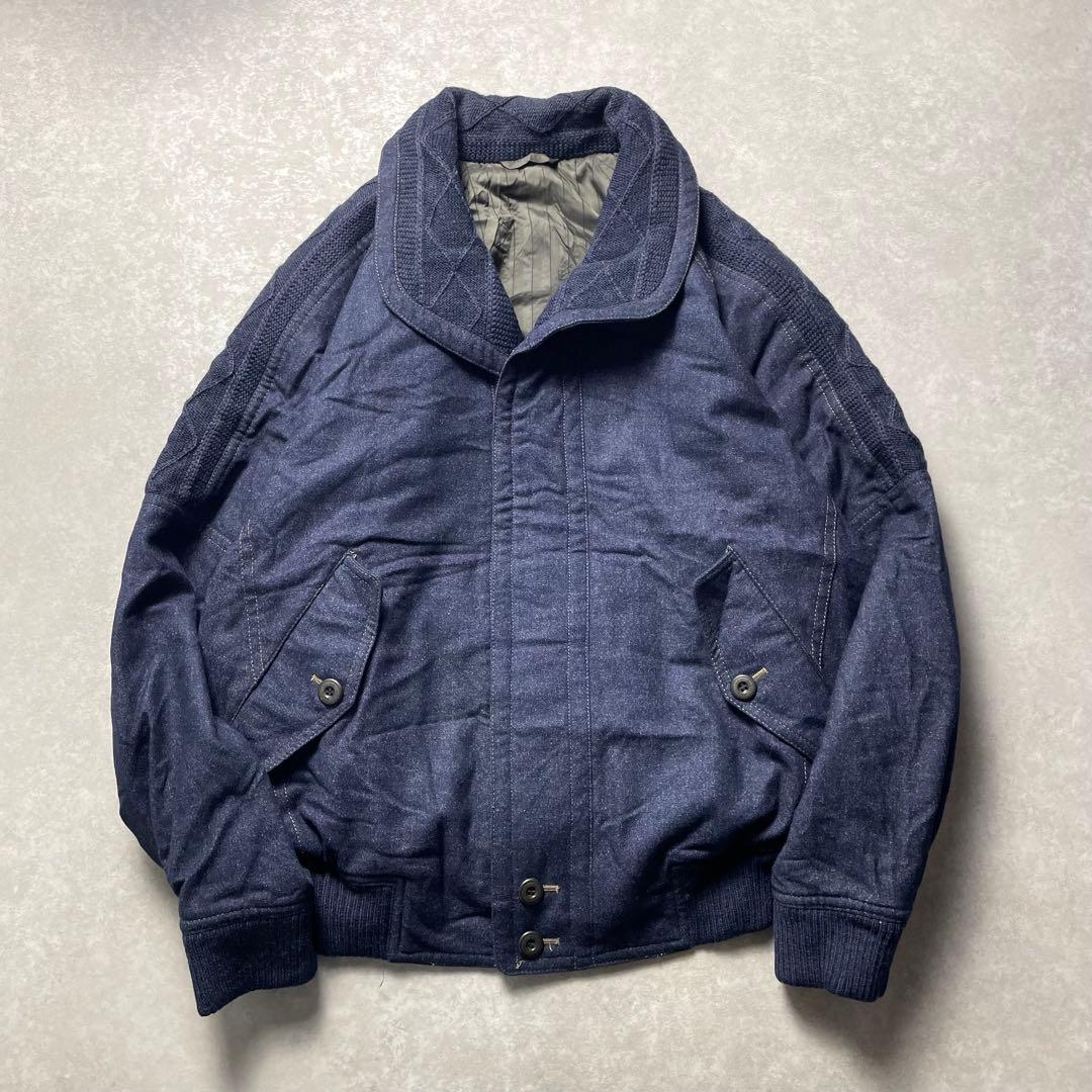 マミーショップvintageシルクウールスイングトップブルー青セットアップ