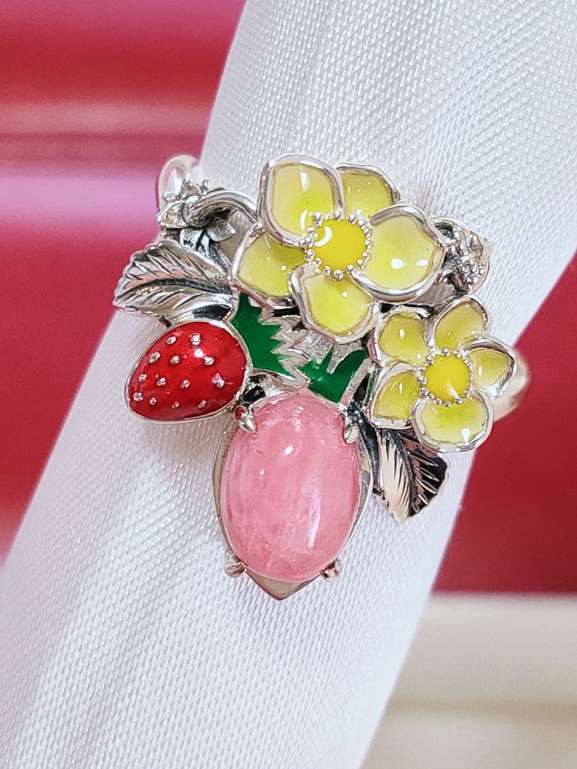 苺 未使用品 碌山 インカローズ シルバー リング