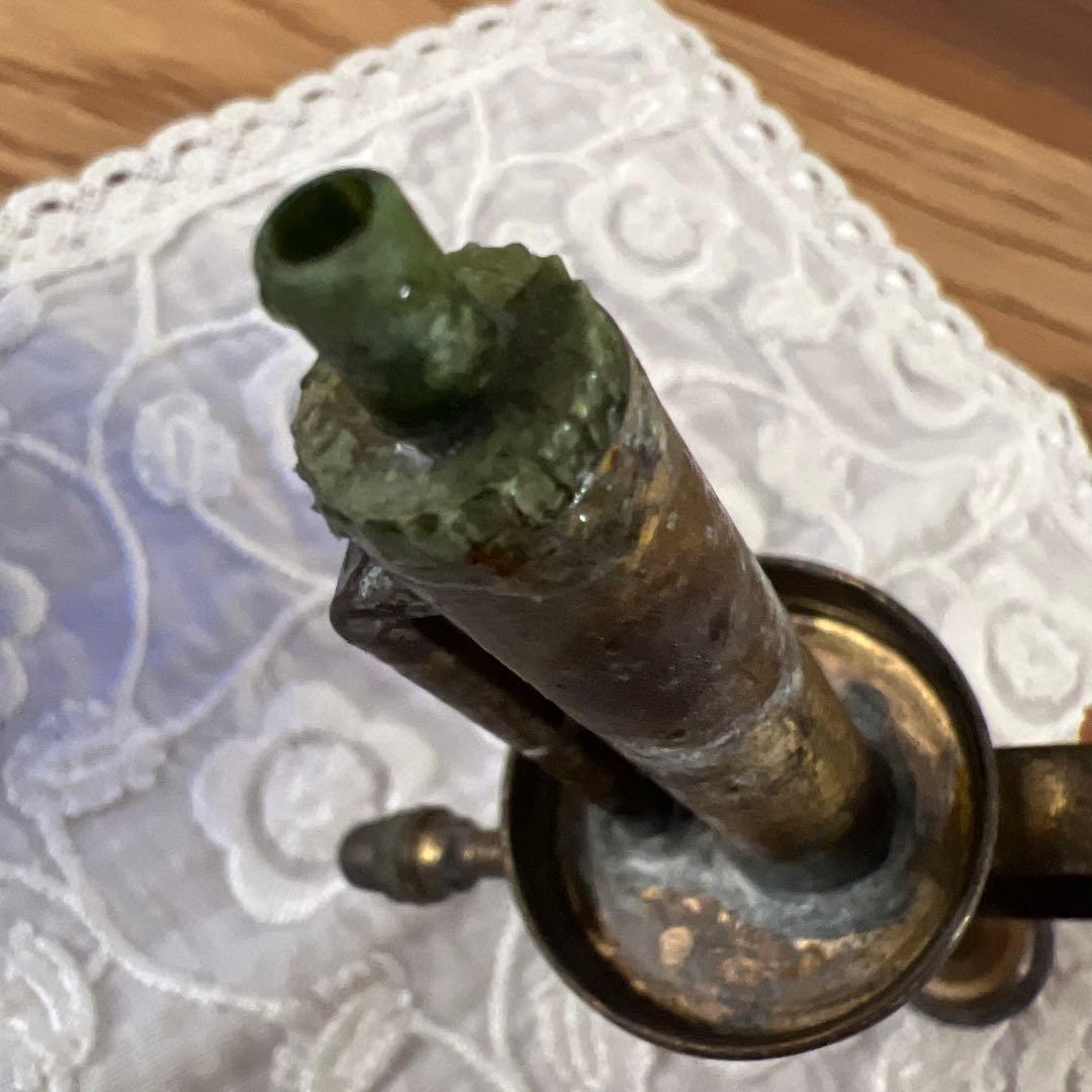 ヴィンテージ霧吹き ロイヤルブルーガラス瓶& 真鍮　made in UK