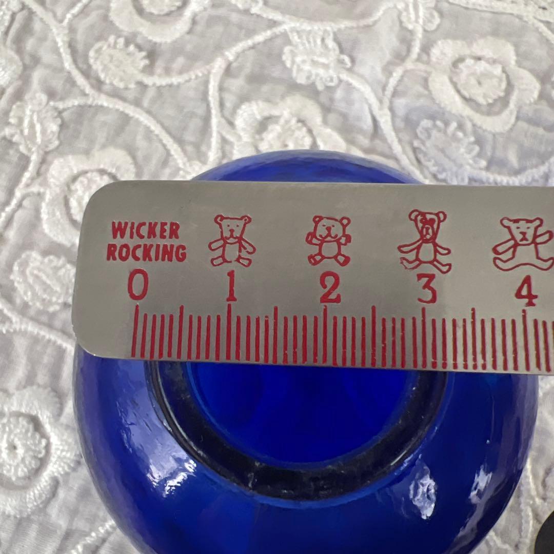 ヴィンテージ霧吹き ロイヤルブルーガラス瓶& 真鍮　made in UK