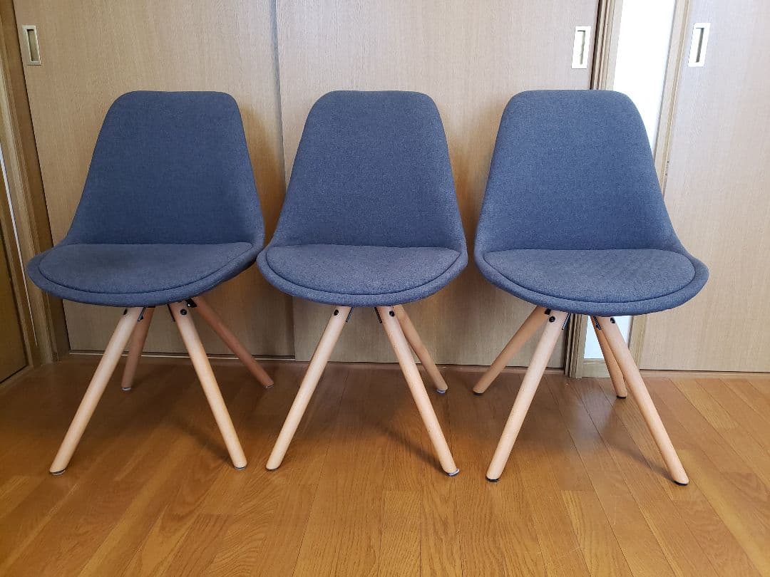 展示品　ラフォーマ・ジャパン※グレーのファブリックチェア3脚　美品♪