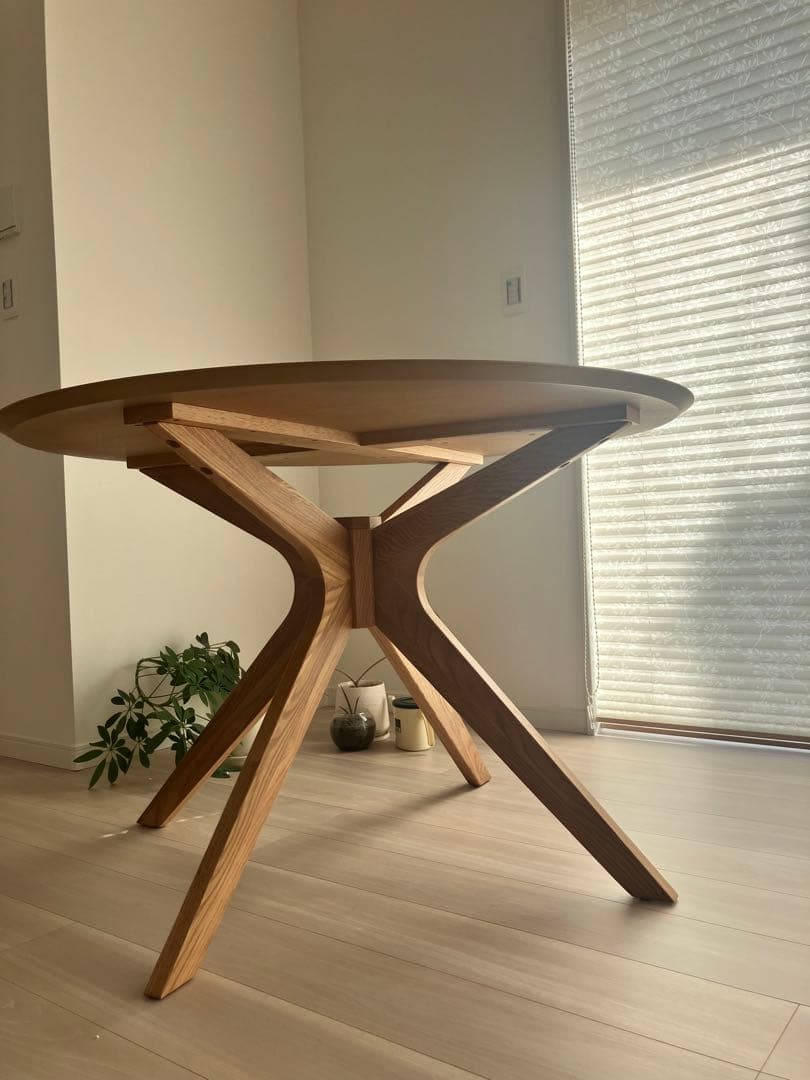 円型ダイニングテーブル110cm 北欧 オーク