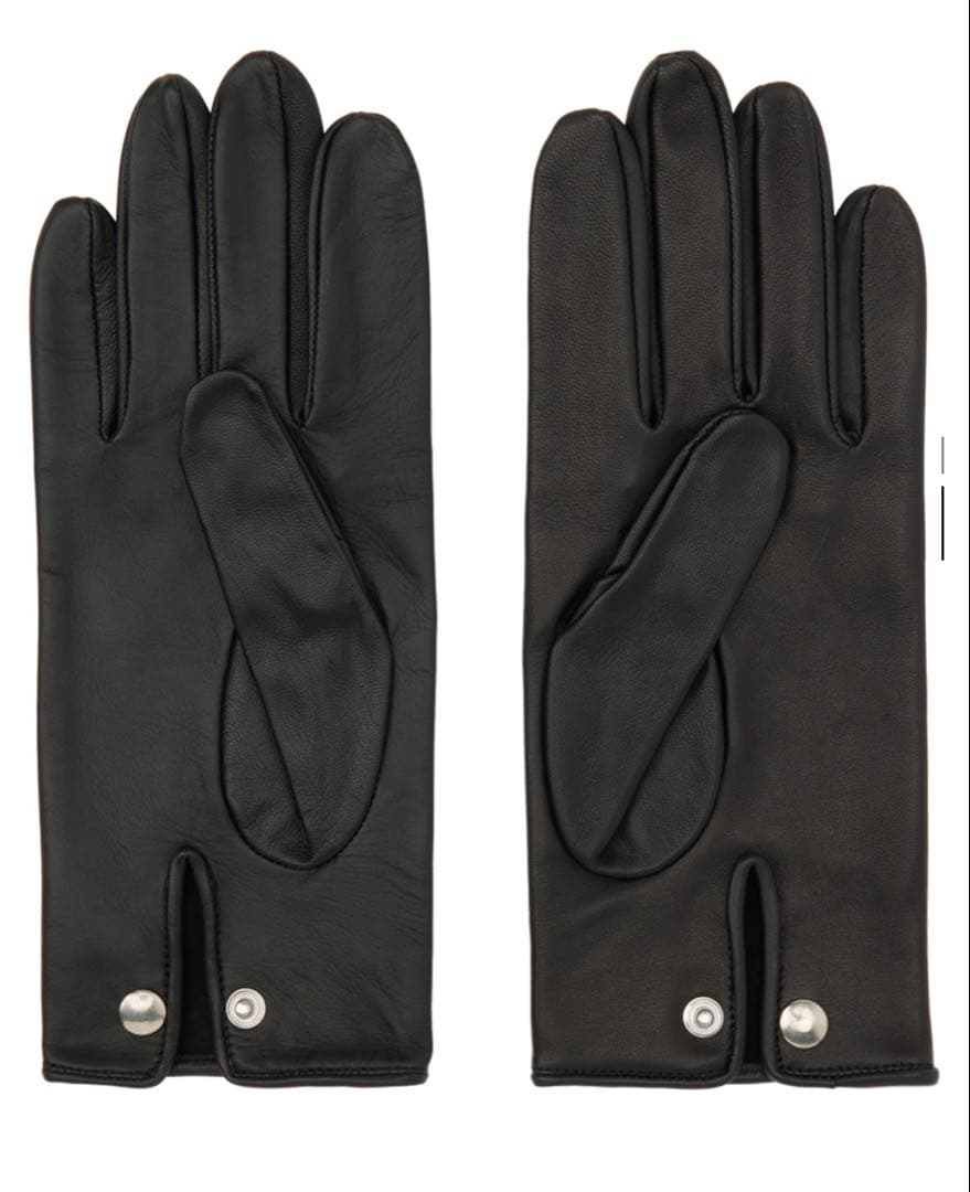 【ERNEST W. BAKER】ブラック スナップボタン レザーグローブ