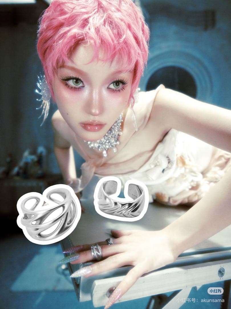 XG着用 YKINDシルバーウェーブオープンリング フリーサイズ