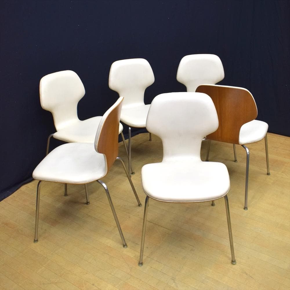 天童木工　6脚セット　スタッキングチェア　チェア　イス　椅子　プライウッド　C