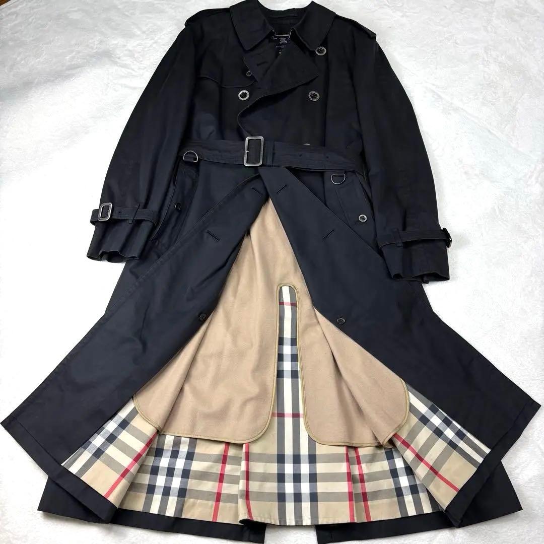 美品　バーバリーロンドン　トレンチコート　カシミヤ混ライナー　ノバチェック