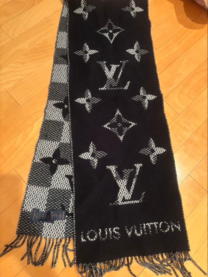 ほぼ未使用 ルイヴィトン マフラー モノグラム チェック M96951