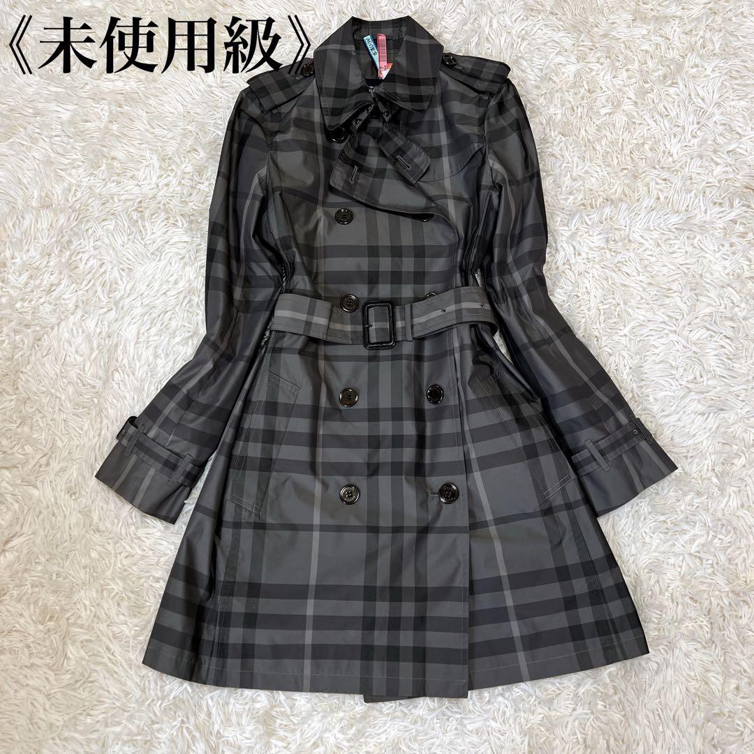 《未使用級✨極美品》バーバリーロンドン シャドウチェック グレー トレンチコート