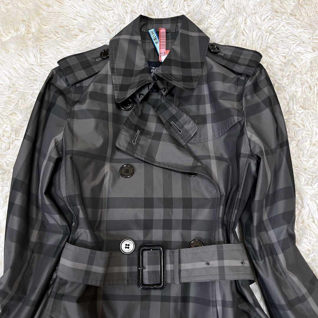 《未使用級✨極美品》バーバリーロンドン シャドウチェック グレー トレンチコート