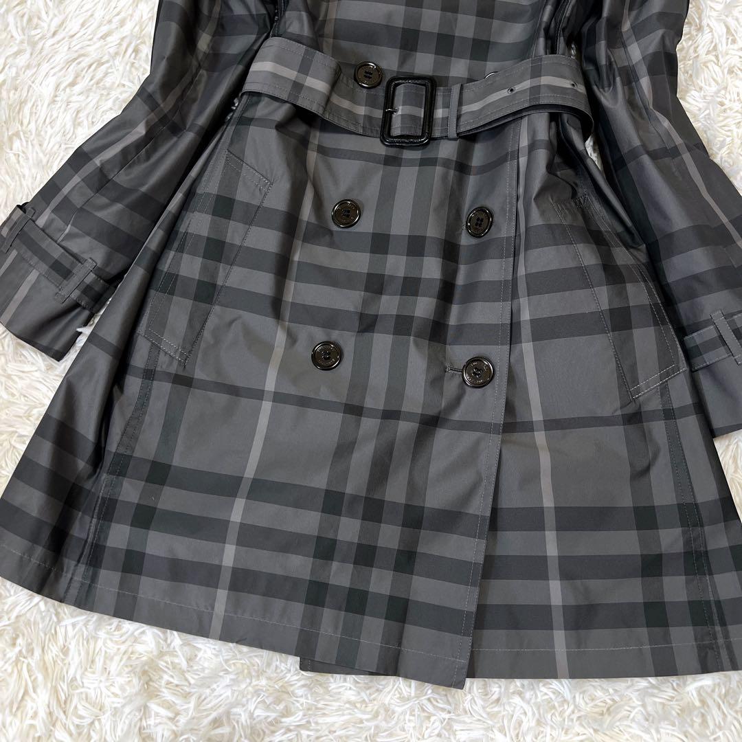 《未使用級✨極美品》バーバリーロンドン シャドウチェック グレー トレンチコート