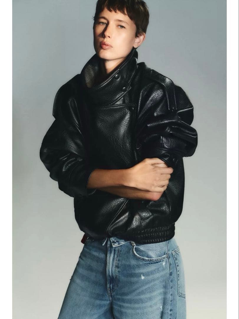 完売品⭐︎ZARA フェイクレザージャケット XL ブラック 今期新作