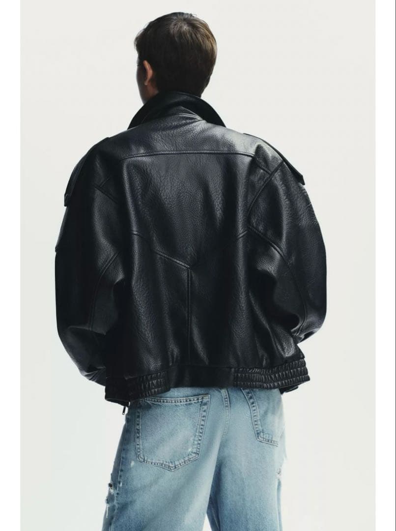 完売品⭐︎ZARA フェイクレザージャケット XL ブラック 今期新作