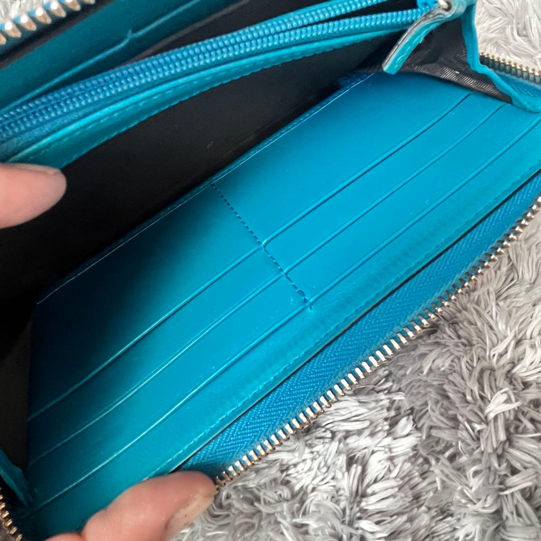 美品✨GUCCI ディアマンテ　ラウンド　財布　レアカラー　ターコイズブルー