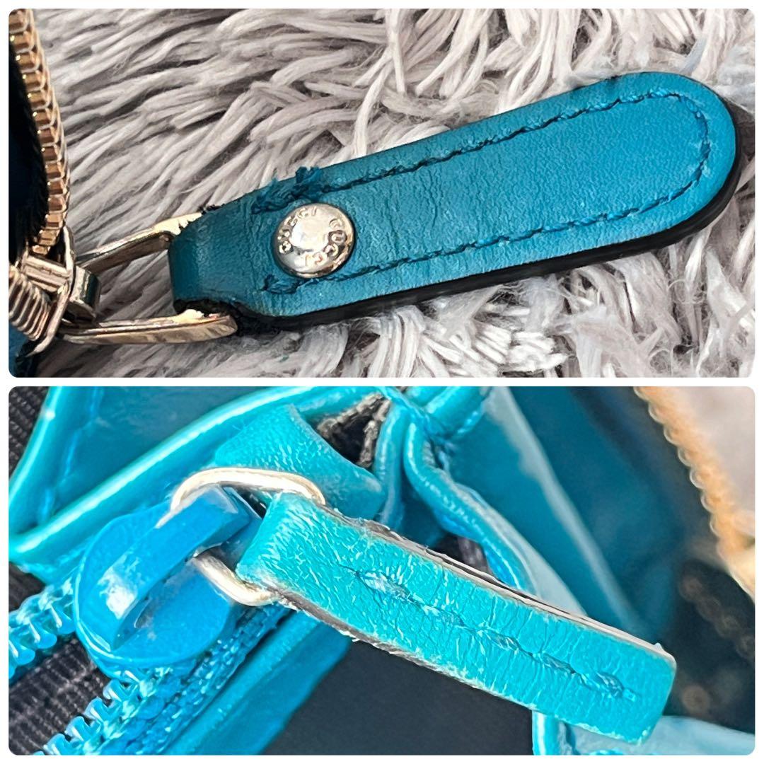 美品✨GUCCI ディアマンテ　ラウンド　財布　レアカラー　ターコイズブルー