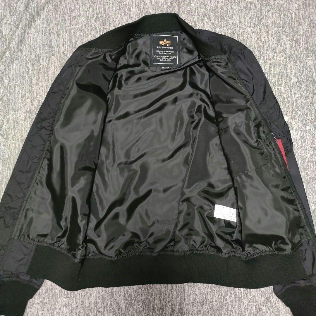 リボン付き ALPHA フライトジャケット MA-1 ワッペン多数 ミリタリー