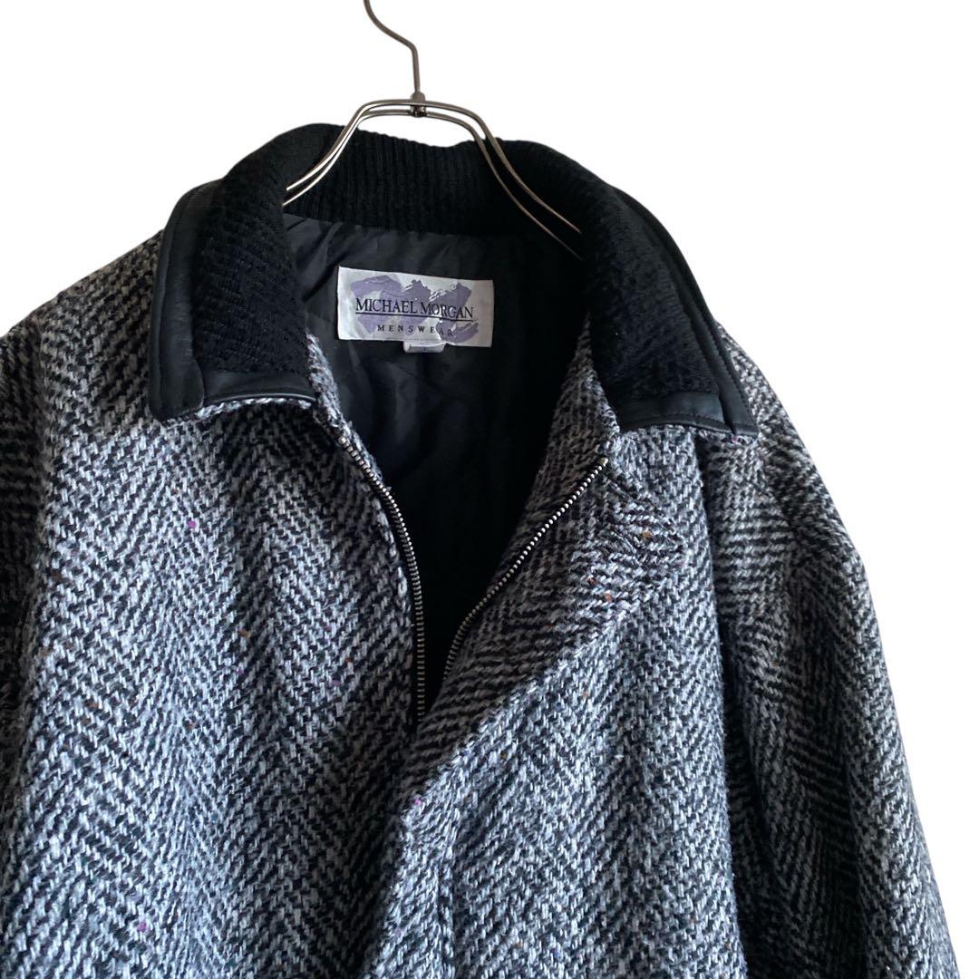 80s90s USA製 MICHAEL MORGAN ネップツウィードブルゾン