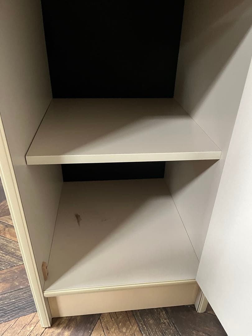 アーチ型 食器棚 飾り棚 小ぶり スリム 白 ホワイト 水屋 当時物 昭和レトロ