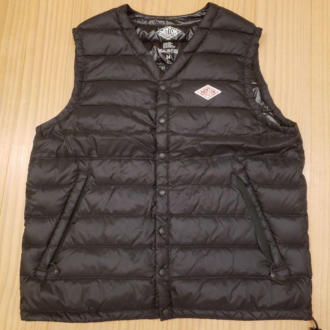 DANTON 黒 ダウンベスト サイズ34