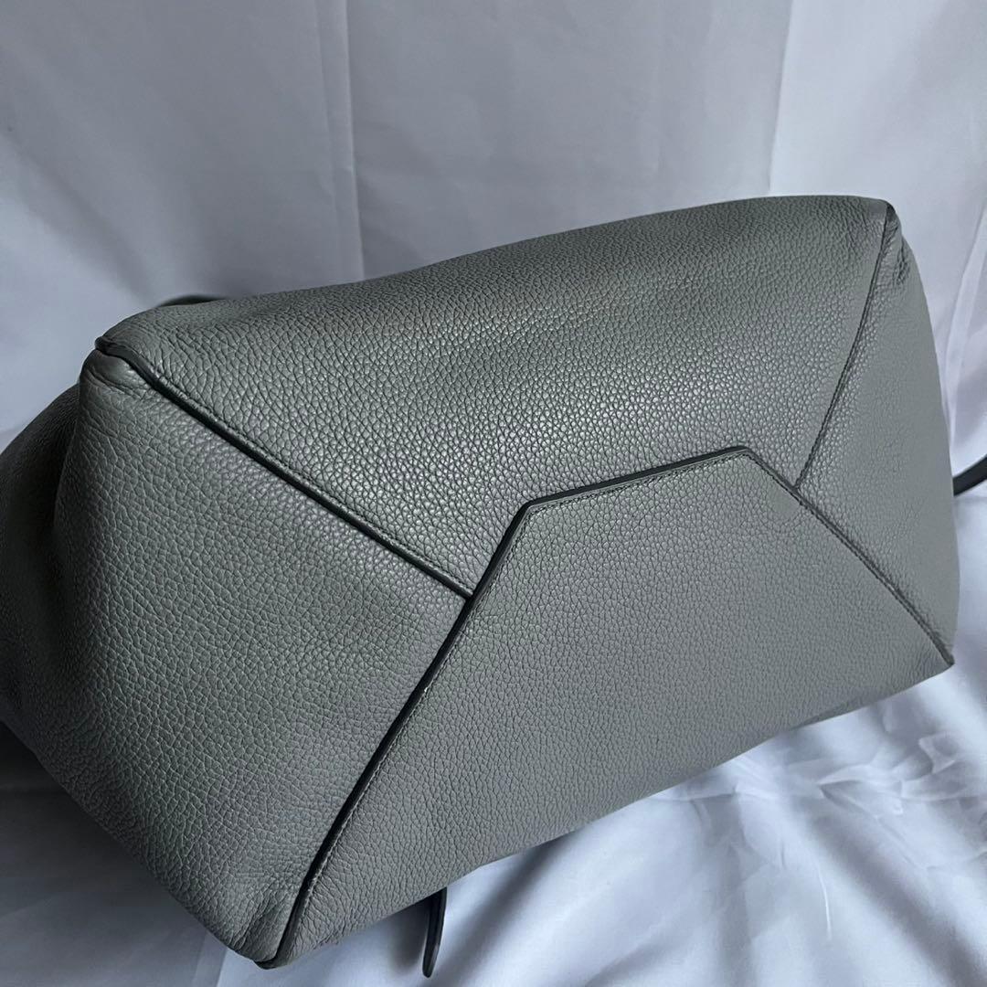 ✨極美品✨　CELINE バーティカルカバ　トートバッグ　レザー　グレー