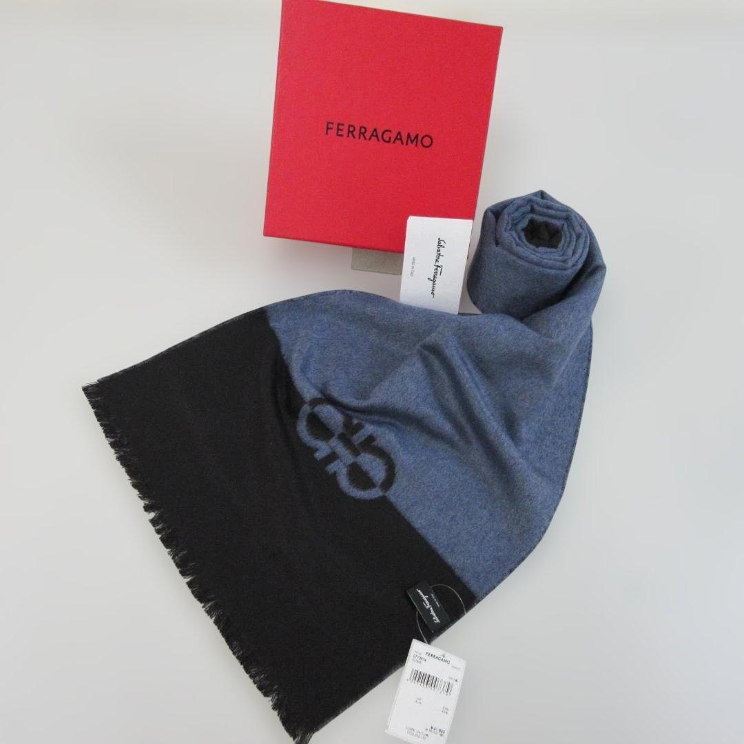 定価41800円の7割引フェラガモ絹カシミヤ新品箱付Ferragamoマフラー