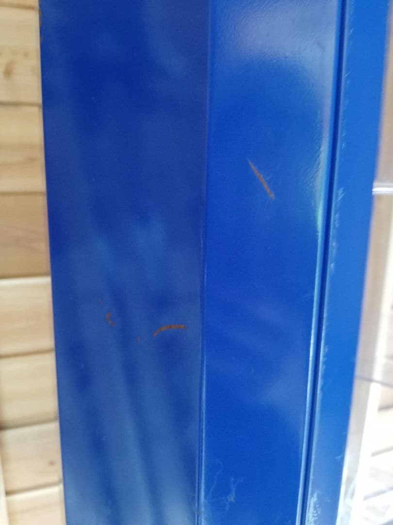 店舗什器　回転ディスプレイケース ブルー　アンティーク