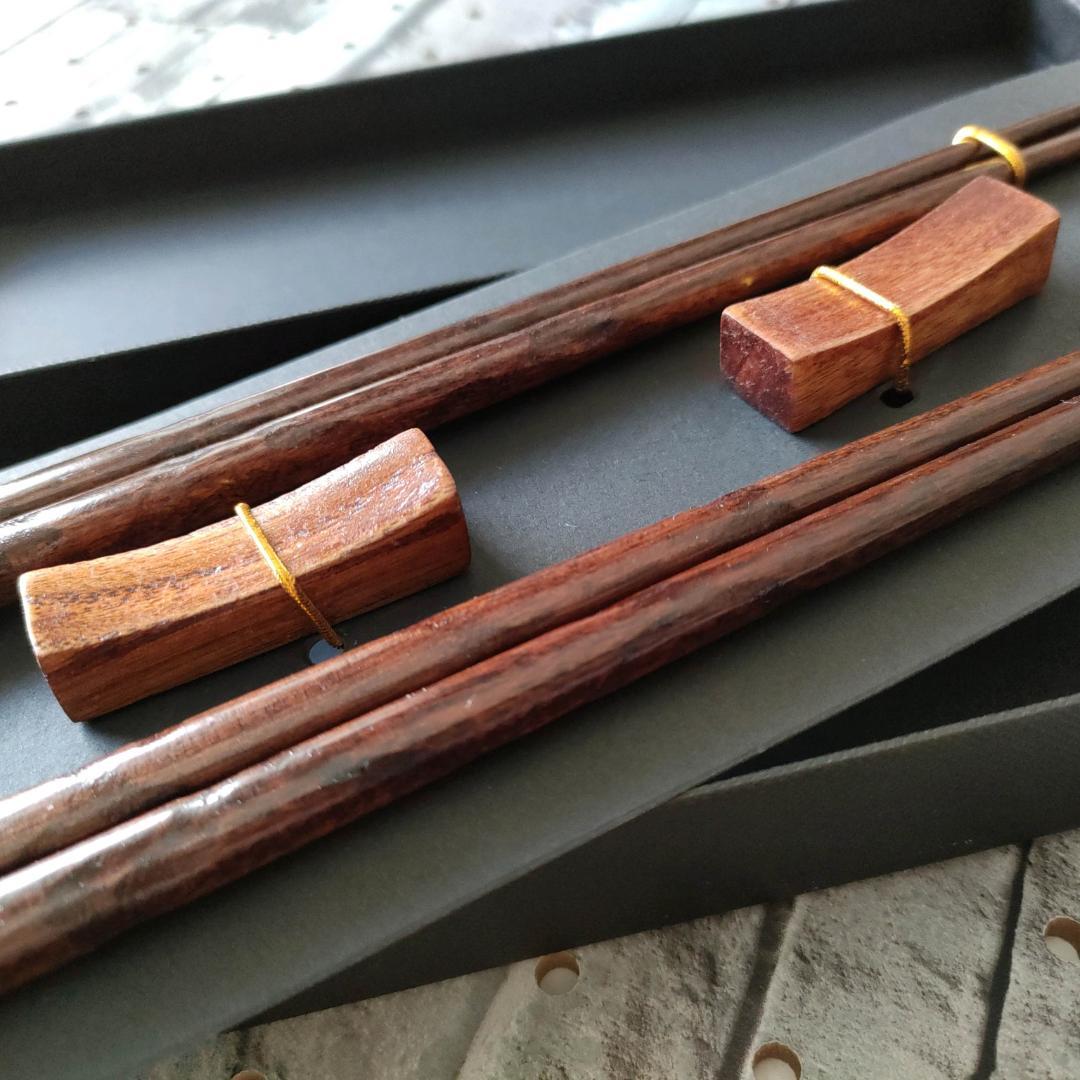 箸　2膳　セット　箸置き付き　箱入り