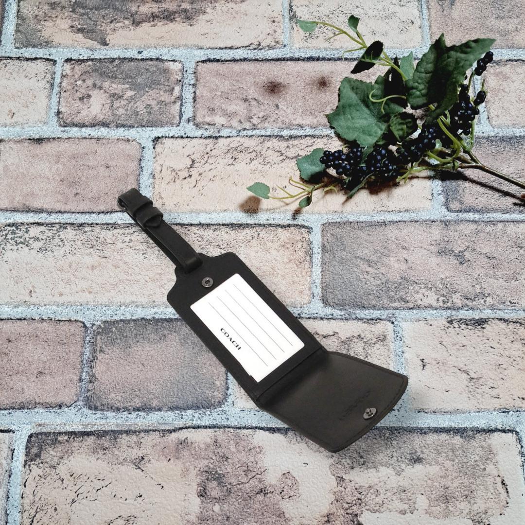 COACH ネームタグ シグネチャー ラゲッジタグ チャコール