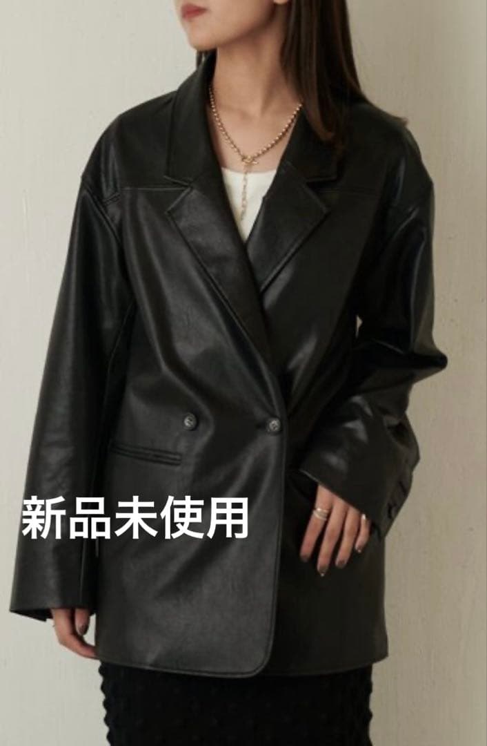 Lui's フェイクレザー テーラードジャケット