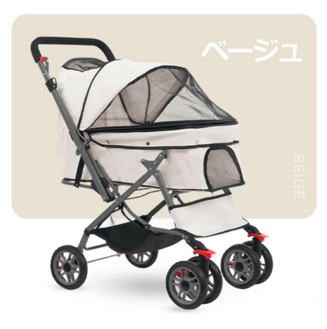 新品　ペットカート　ペット用品　犬用品　4輪　ドッグカート　ベージュ
