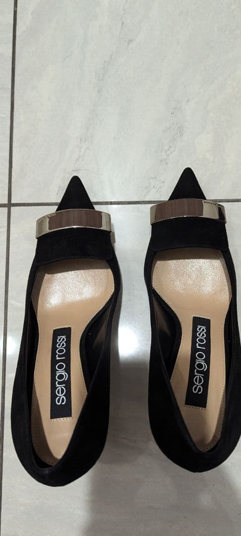 Sergio Rossi ブラックスエードパンプス 34 2/サイズ