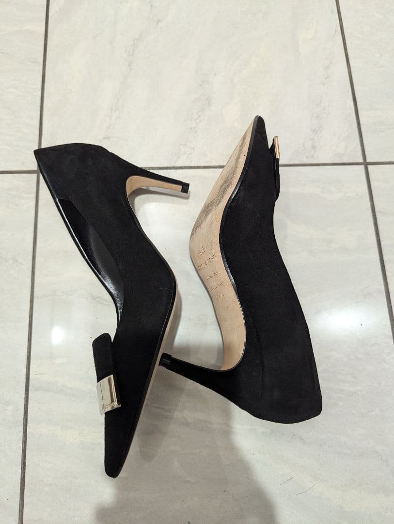 Sergio Rossi ブラックスエードパンプス 34 2/サイズ