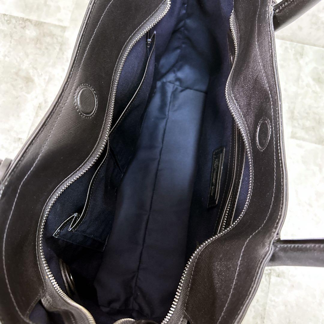 【極美品】PID トートバッグ サフィアーノレザー ブラック 大容量 自立 舟型