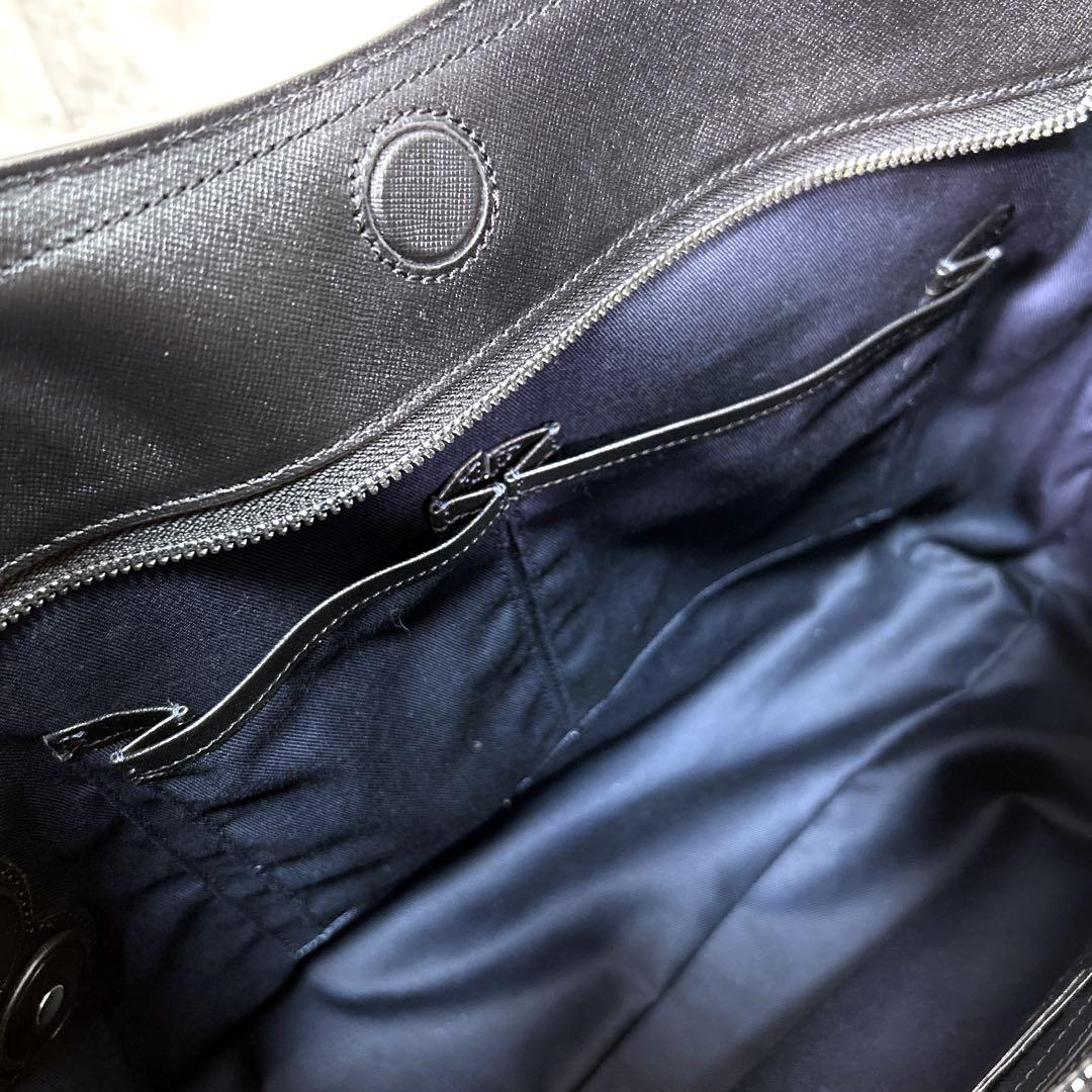 【極美品】PID トートバッグ サフィアーノレザー ブラック 大容量 自立 舟型