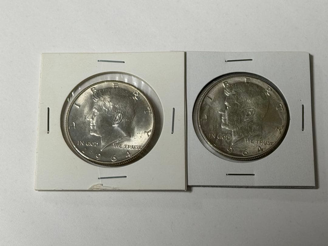 【1964年】ケネディハーフダラー銀貨1枚 ミントマークＤ×２枚