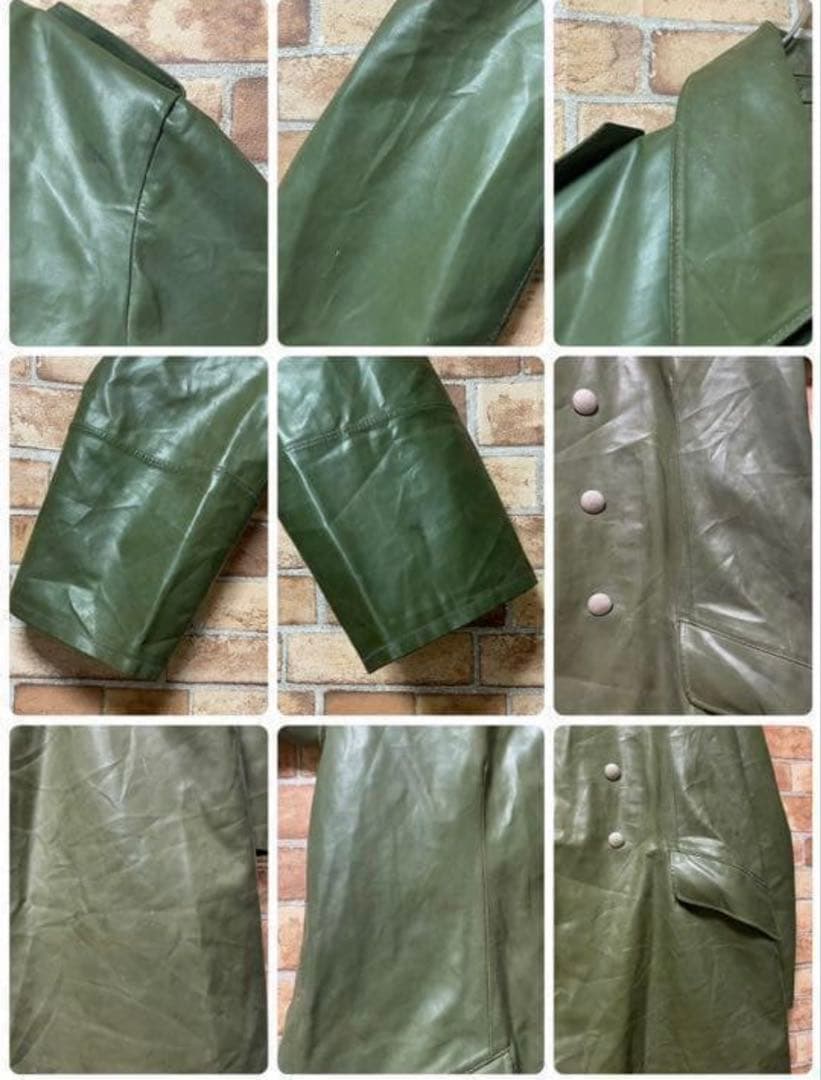 ユーロミリタリーレインコート オリーブグリーン　軍　緑　ドイツ　ビニール