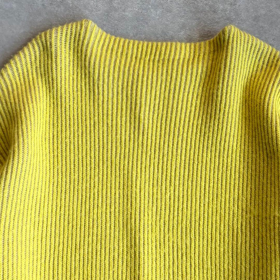 人気 ドゥロワー 9ゲージ畦編みのクルーネックニット Drawer イエロー