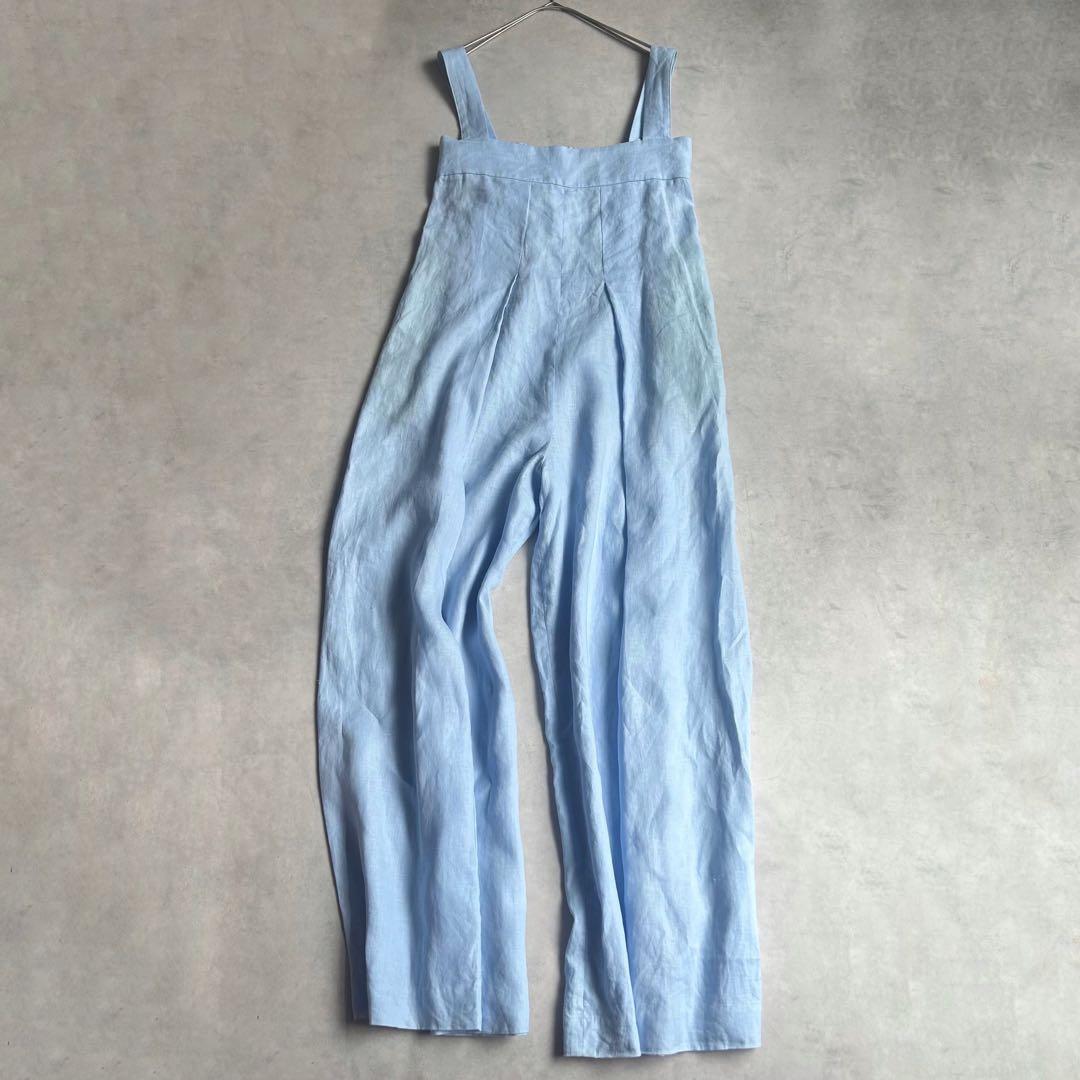 マイラン 23ss タックワイド ジャンプスーツ オールインワン リネン100%