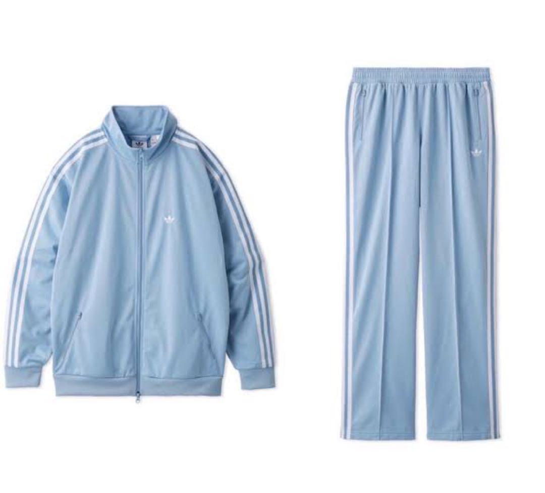スナイデル限定アディダス爽やかブルートラックジャケット＆スリーストライプスパンツ