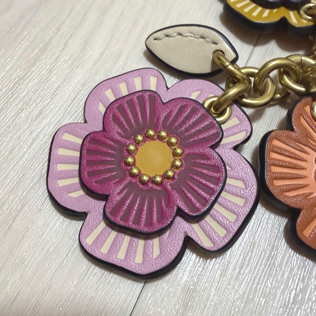 COACH ティーローズ バッグチャーム キーホルダー フラワー 花 オレンジ